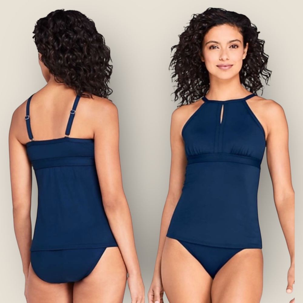 Lands end Tankini swim top  blue keyHOLE - Picture 4 of 8